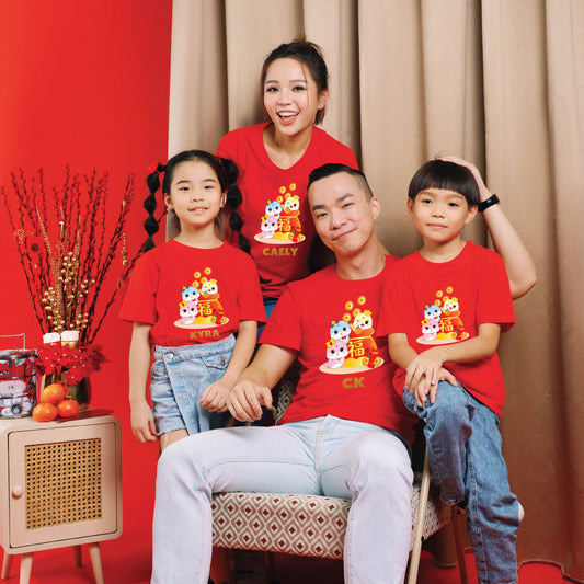 Teezbee.com - CNY Apparel | Prosperity FÚ 3 Snakes Print