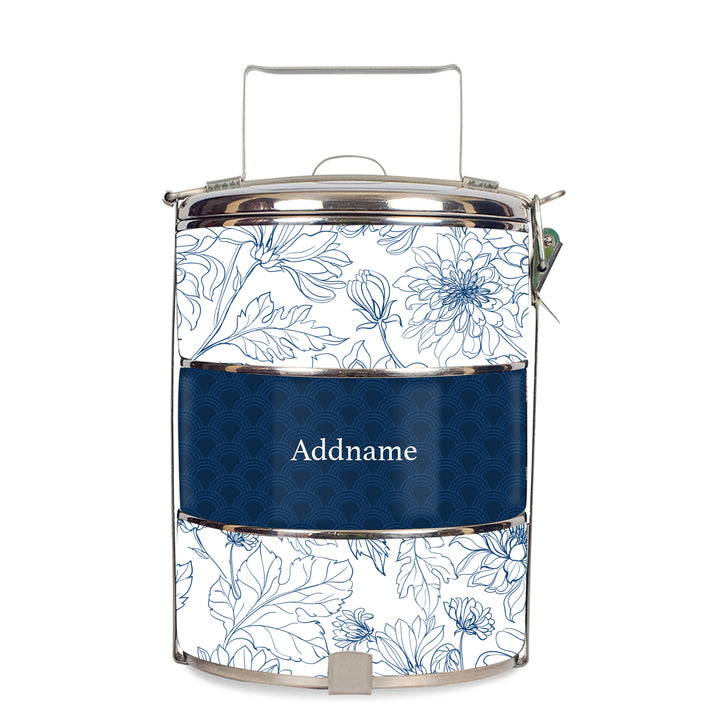 Chrysanths Artline Series 3-Tier Standard Small 14cm Tiffin Carrier (Navy | Classic)
