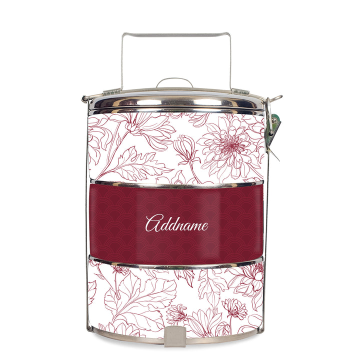 Chrysanths Artline Series 3-Tier Standard Small 14cm Tiffin Carrier (Red | Signature)