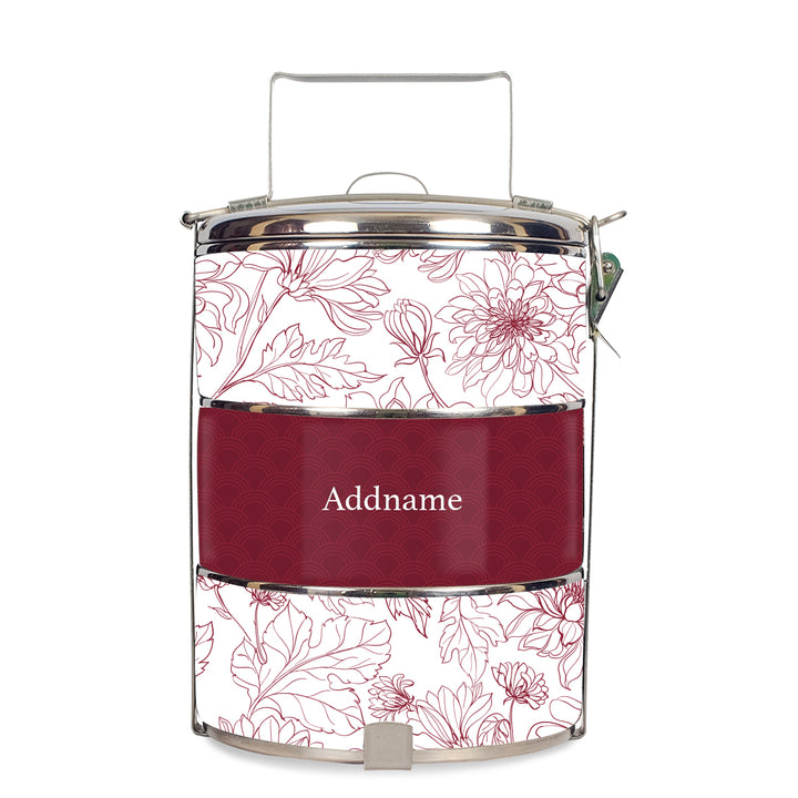 Chrysanths Artline Series 3-Tier Standard Small 14cm Tiffin Carrier (Red | Classic)