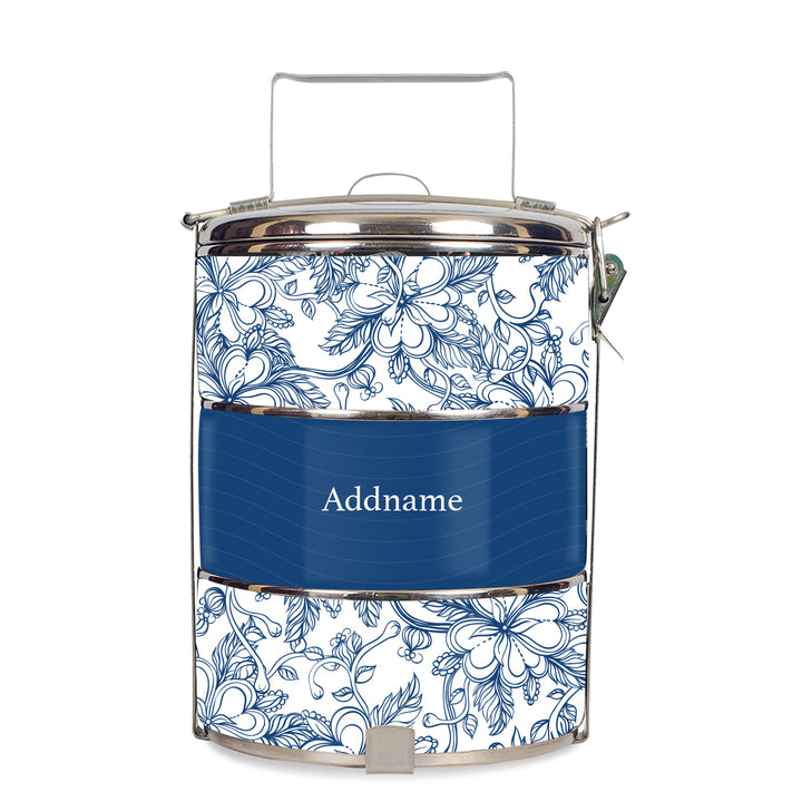 Floral Artline Series 3-Tier Standard Small 14cm Tiffin Carrier (Navy | Classic)