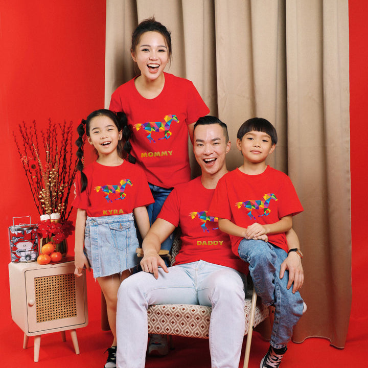 Teezbee.com - Chinese New Year of the Fire Horse 2026 | Auspicious Colorful Horse Print