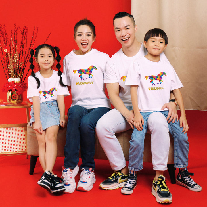 Teezbee.com - Chinese New Year of the Fire Horse 2026 | Auspicious Colorful Horse Print