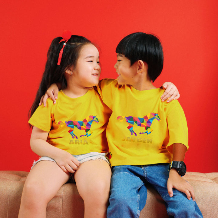 Teezbee.com - Chinese New Year of the Fire Horse 2026 | Auspicious Colorful Horse Print