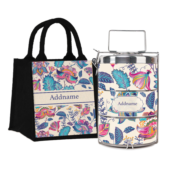 Teezbee.com - Flora Batik Insulated Tiffin Carrier & Lunch Bag