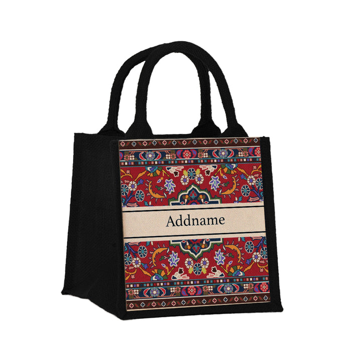 Teezbee.com - Arabesque Jute Tote Bag (Black | Small)