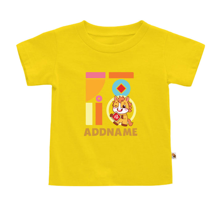 Teezbee.com - Chinese New Year of the Fire Horse 2026 | FÚ Yellow Horse Print