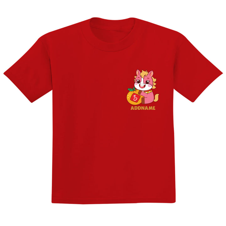 Teezbee.com - Chinese New Year of the Fire Horse 2026 | Lucky Pink Horse Pocket Print