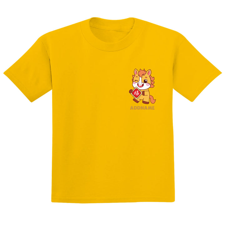 Teezbee.com - Chinese New Year of the Fire Horse 2026 | Lucky Yellow Horse Pocket Print