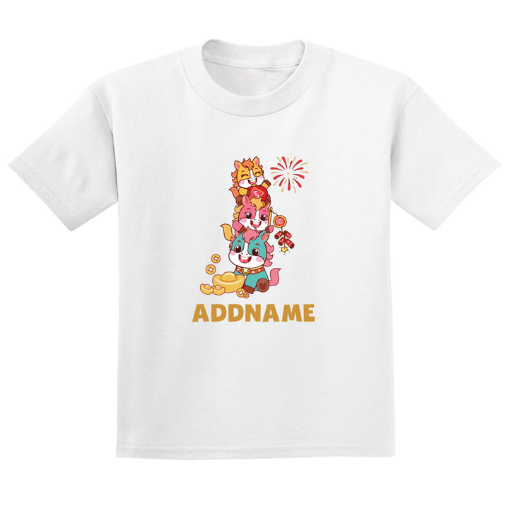 Teezbee.com - Chinese New Year of the Fire Horse 2026 | Prosperity FÚ 3 Horses Print