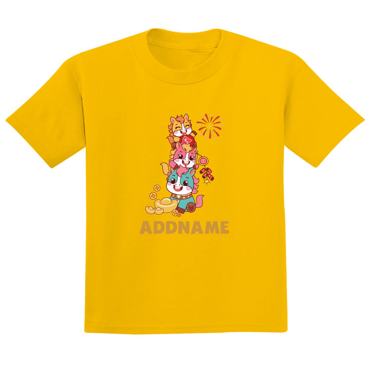 Teezbee.com - Chinese New Year of the Fire Horse 2026 | Prosperity FÚ 3 Horses Print