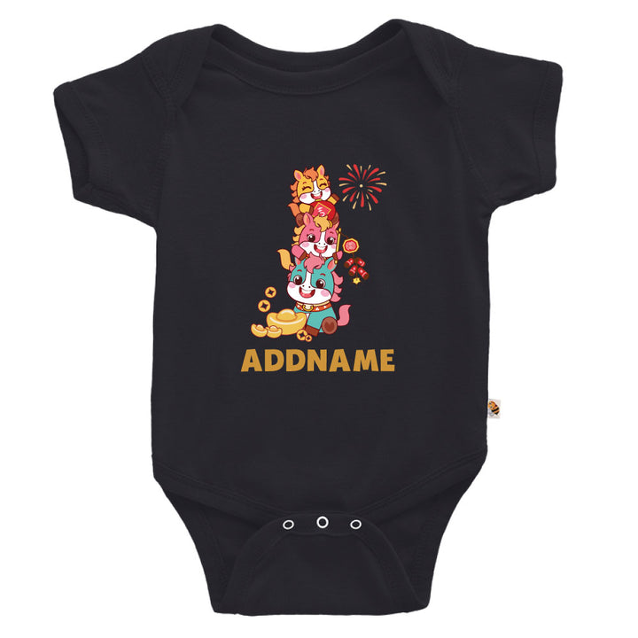 Teezbee.com - Chinese New Year of the Fire Horse 2026 | Prosperity FÚ 3 Horses Print