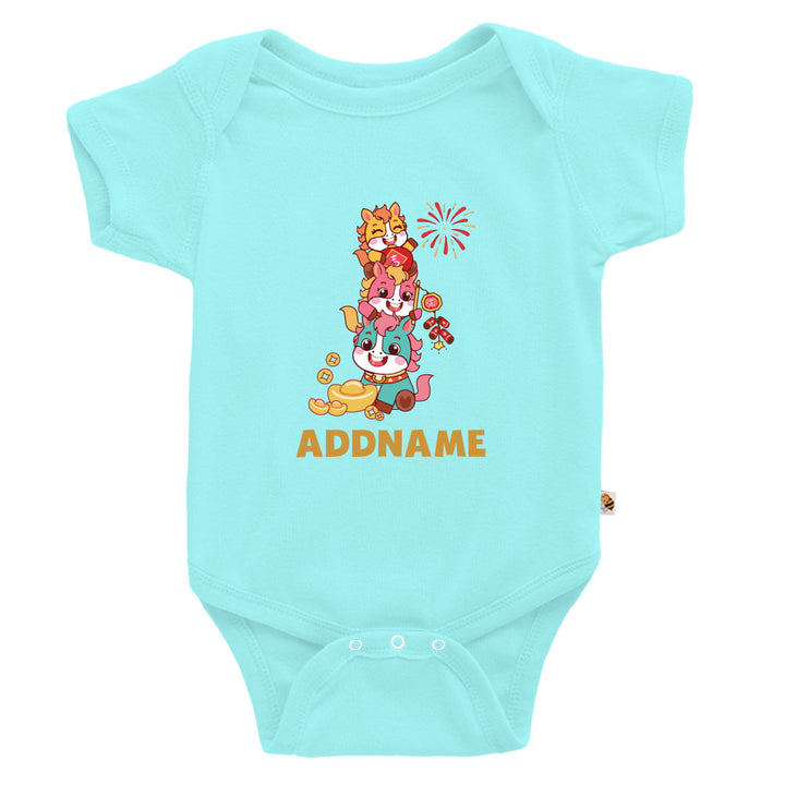 Teezbee.com - Chinese New Year of the Fire Horse 2026 | Prosperity FÚ 3 Horses Print