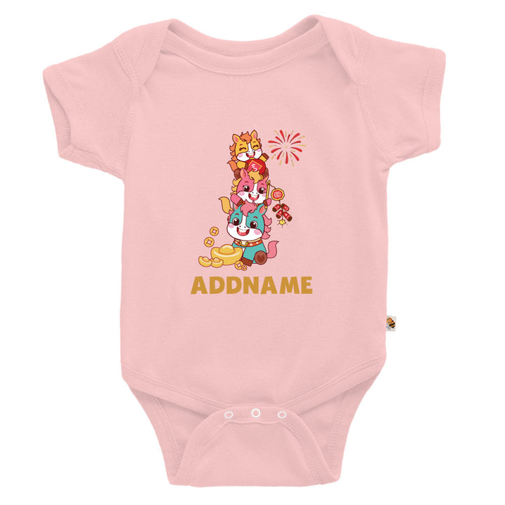 Teezbee.com - Chinese New Year of the Fire Horse 2026 | Prosperity FÚ 3 Horses Print