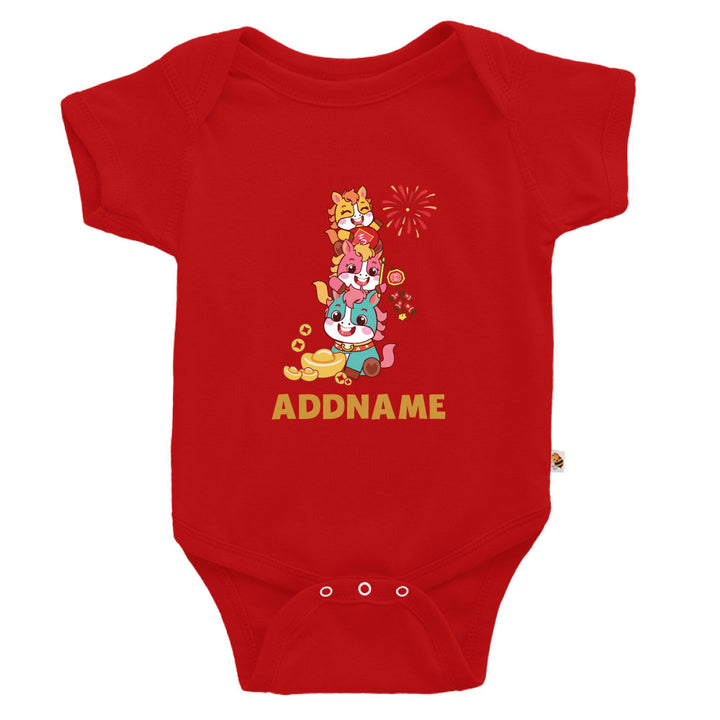 Teezbee.com - Chinese New Year of the Fire Horse 2026 | Prosperity FÚ 3 Horses Print