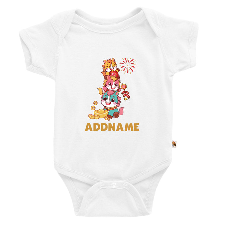 Teezbee.com - Chinese New Year of the Fire Horse 2026 | Prosperity FÚ 3 Horses Print