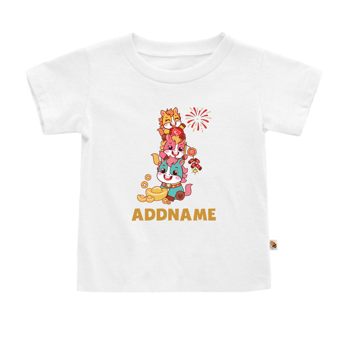 Teezbee.com - Chinese New Year of the Fire Horse 2026 | Prosperity FÚ 3 Horses Print