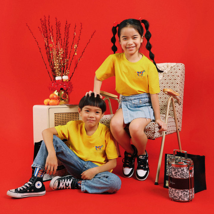 Teezbee.com - Chinese New Year of the Fire Horse 2026 | Auspicious Colorful Horse Pocket Embroidery