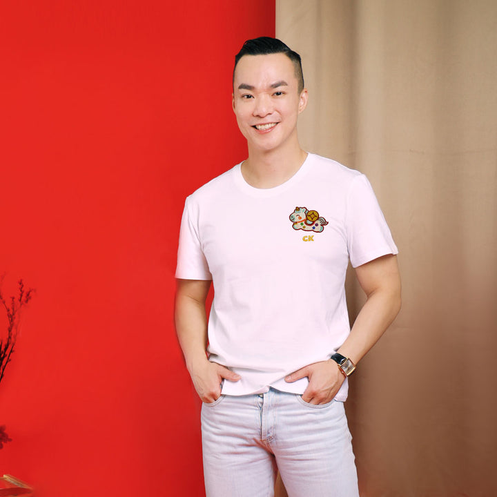 Teezbee.com - Chinese New Year of the Fire Horse 2026 | Lucky Blue Pony Pocket Embroidery