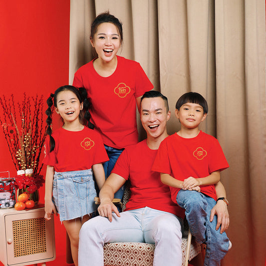 Teezbee.com - Chinese New Year of the Fire Horse 2026 | Lucky Clover Surname Pocket Embroidery