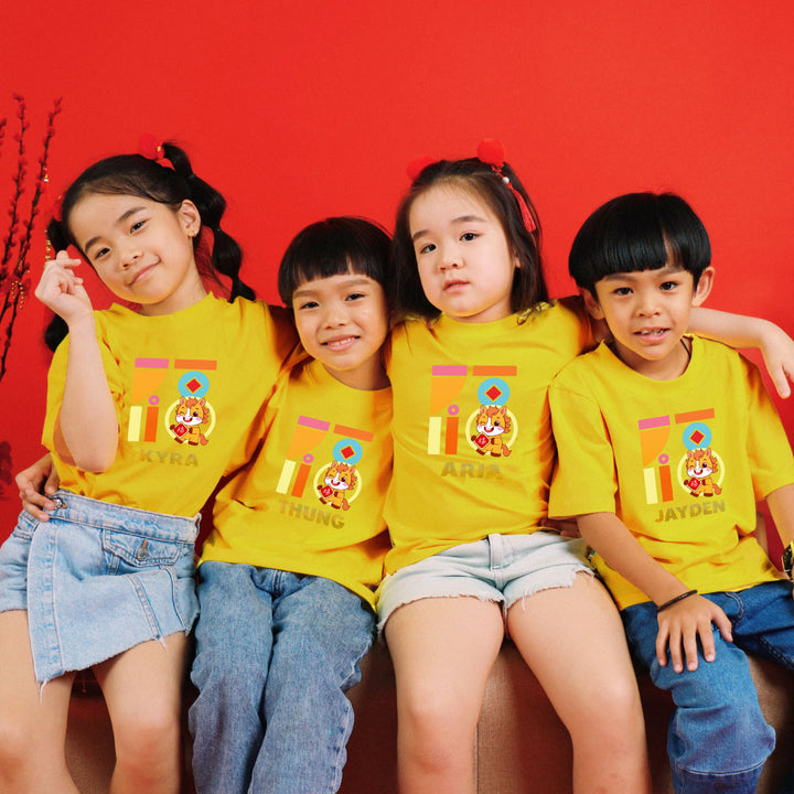 Teezbee.com - Chinese New Year of the Fire Horse 2026 | FÚ Yellow Horse Print