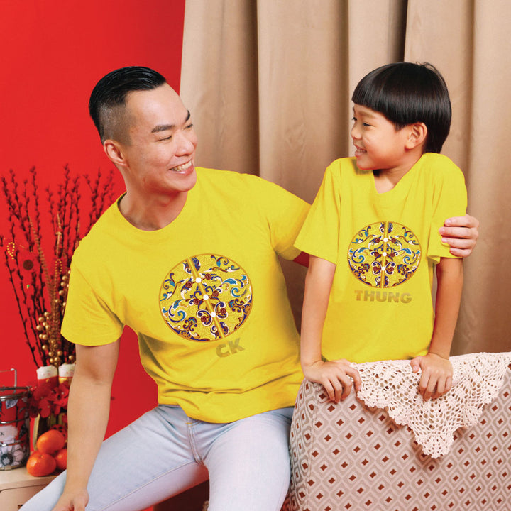 Teezbee.com - CNY Apparel | Golden Blossom Blue Print