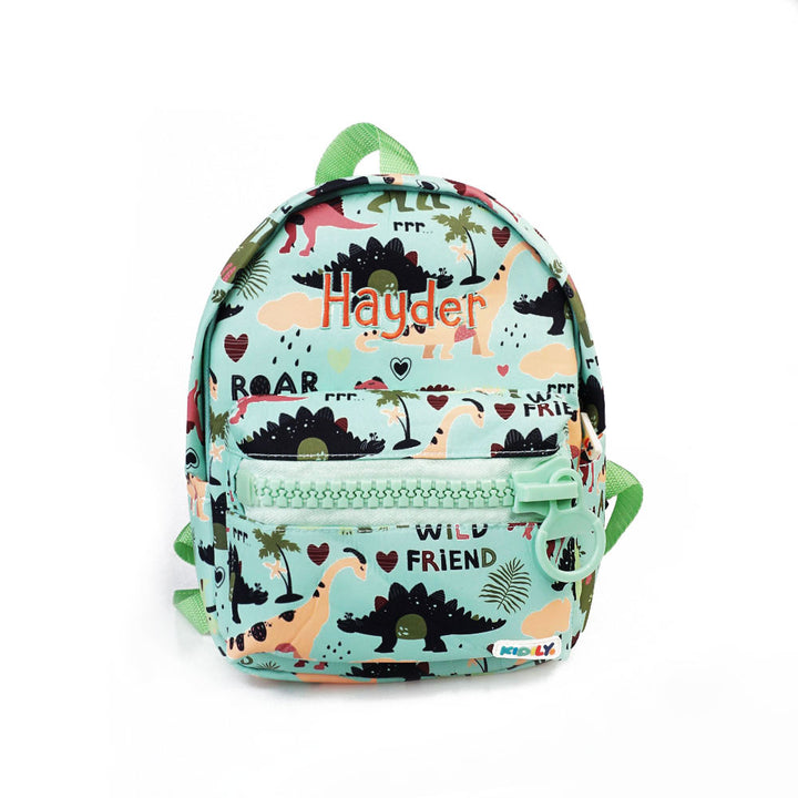Teezbee.com - Junior Kids Backpack (Preschool | Green Dinosaur)