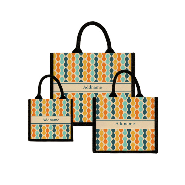 Teezbee.com - Retro Ogee Jute Tote Bag (Black)