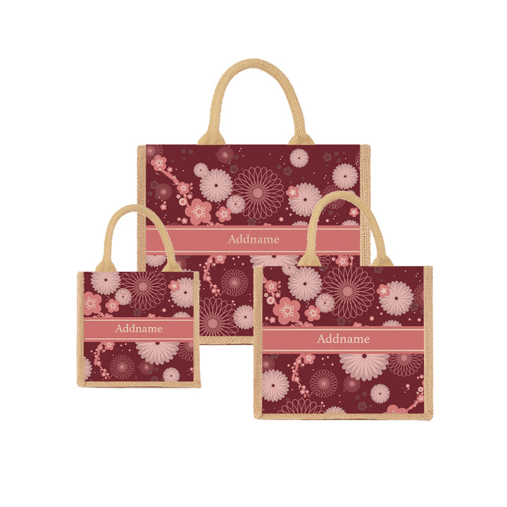 Teezbee.com - Spring Sakura Jute Tote Bag (Natural)