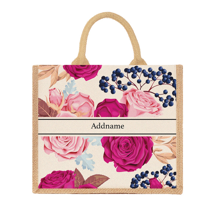 Teezbee.com - Roses Jute Tote Bag (Natural | Large)