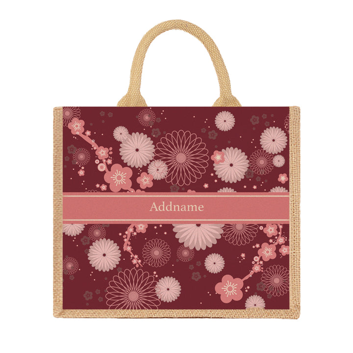 Teezbee.com - Spring Sakura Jute Tote Bag (Natural | Large)