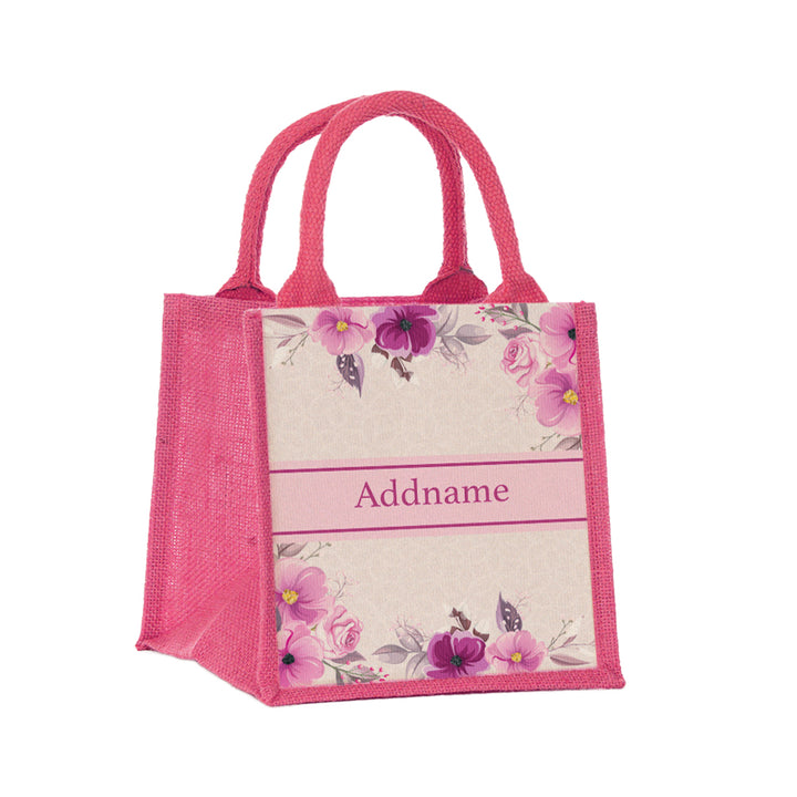 Teezbee.com - Amour Rose Jute Tote Bag (Pink | Small)