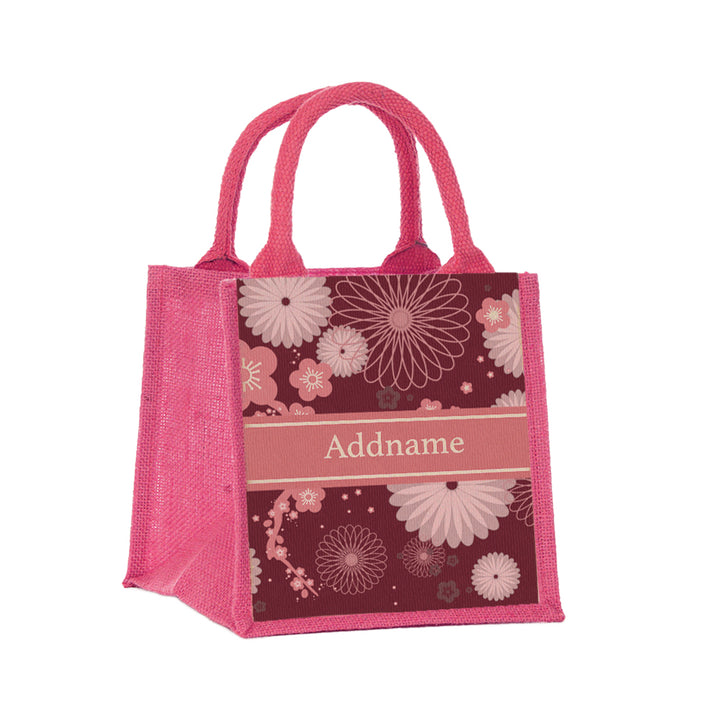 Teezbee.com - Spring Sakura Jute Tote Bag (Pink | Small)