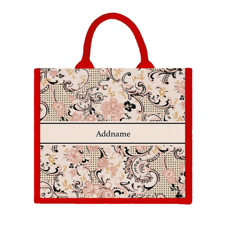 Teezbee.com - Imperial Charm Oriental Series Jute Tote Bag (Large | Red | Classic)