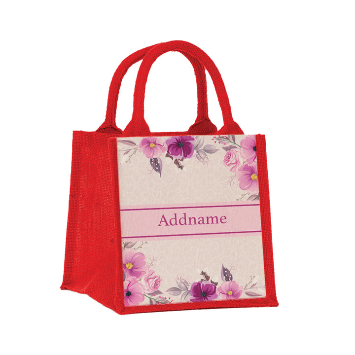 Teezbee.com - Amour Rose Jute Tote Bag (Red | Small)