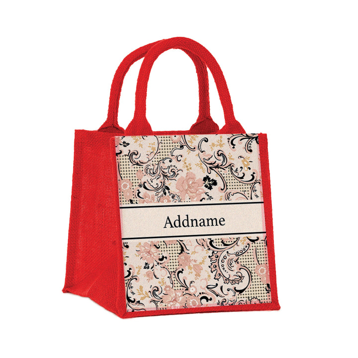 Teezbee.com - Imperial Charm Oriental Series Jute Tote Bag (Small | Red | Classic)