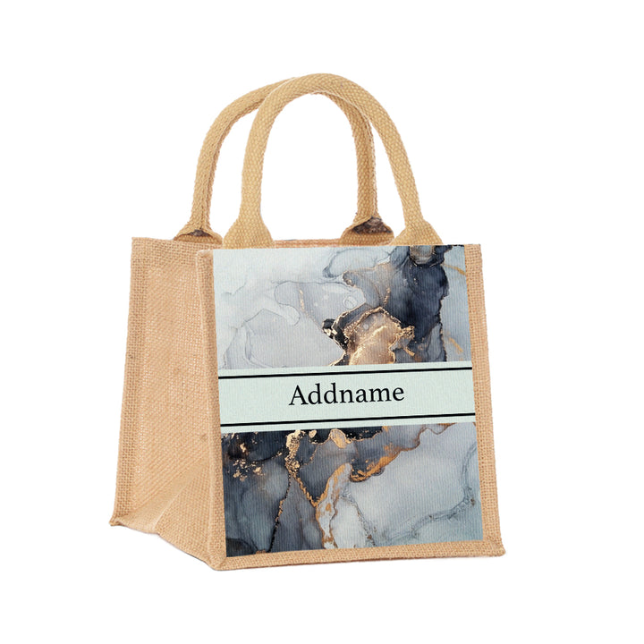 Teezbee.com - Abstract Fluid Jute Tote Bag (Natural | Small)