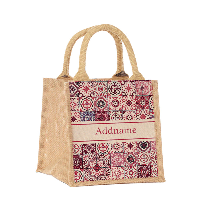 Teezbee.com - Azulejo Jute Tote Bag (Natural | Small)