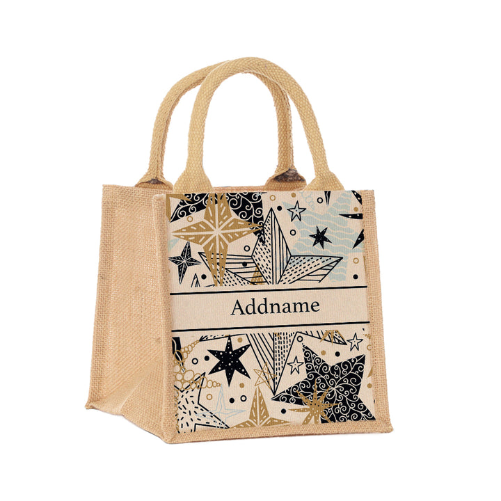 Teezbee.com - Starburst Jute Tote Bag (Natural | Small)