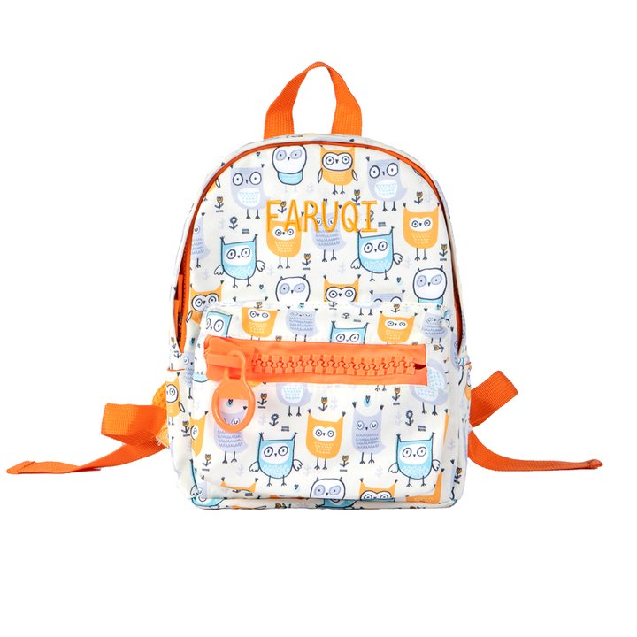 Teezbee.com - Junior Kids Backpack (Preschool | Orange Owl)