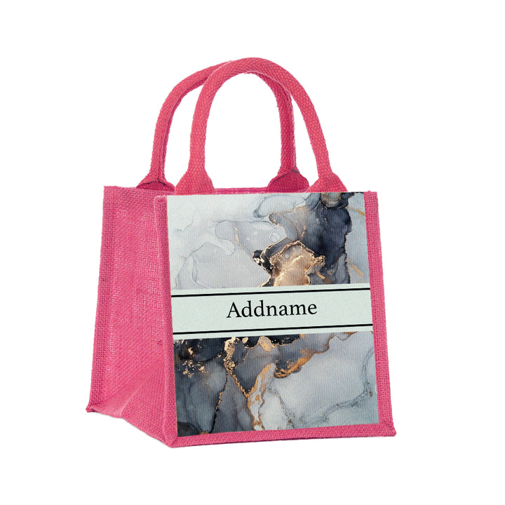 Teezbee.com - Abstract Fluid Jute Tote Bag (Pink | Small)