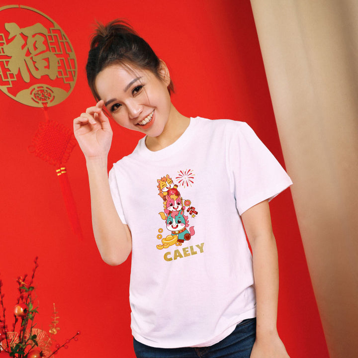 Teezbee.com - Chinese New Year of the Fire Horse 2026 | Prosperity FÚ 3 Horses Print