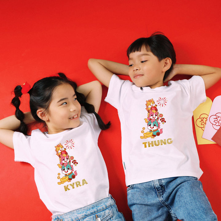 Teezbee.com - Chinese New Year of the Fire Horse 2026 | Prosperity FÚ 3 Horses Print