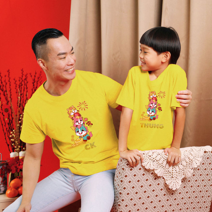 Teezbee.com - Chinese New Year of the Fire Horse 2026 | Prosperity FÚ 3 Horses Print