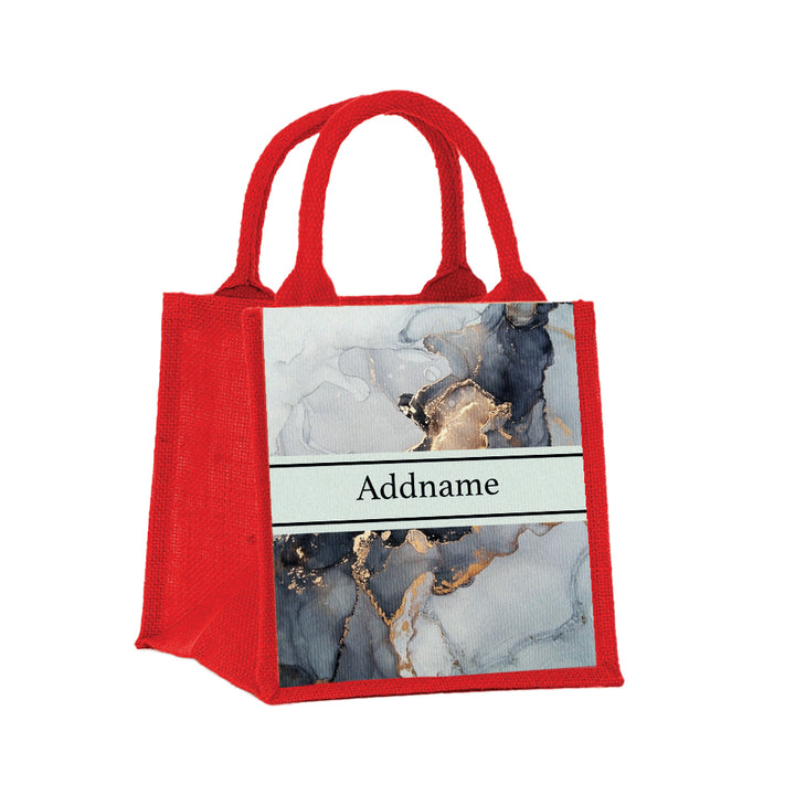 Teezbee.com - Abstract Fluid Jute Tote Bag (Red | Small)