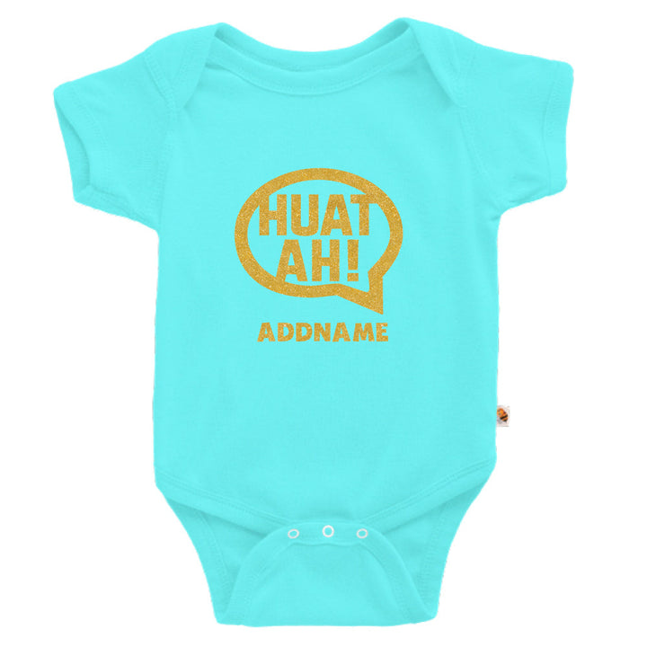 Teezbee.com - HUAT AH Text - Romper (Light Blue)