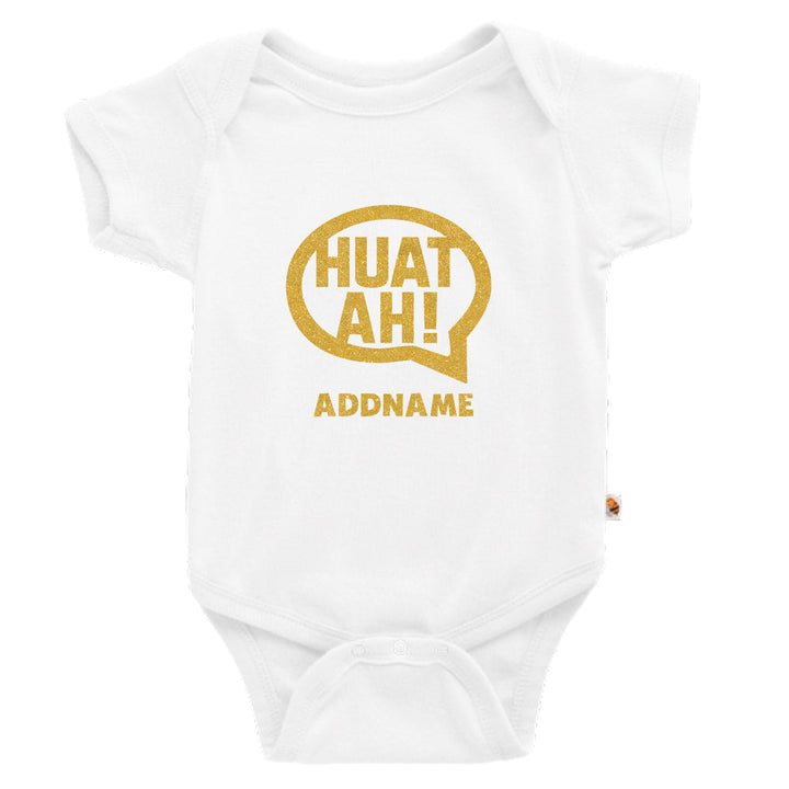 Teezbee.com - HUAT AH Text - Romper (White)