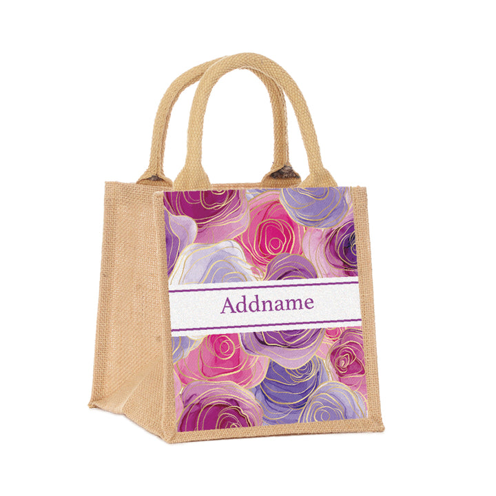 Teezbee.com - Abstract Rose Jute Tote Bag (Natural | Small)