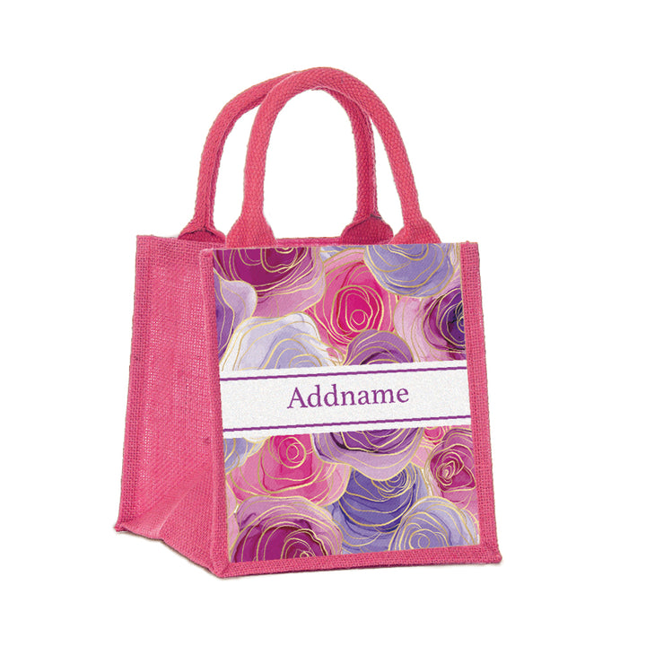 Teezbee.com - Abstract Rose Jute Tote Bag (Pink | Small)