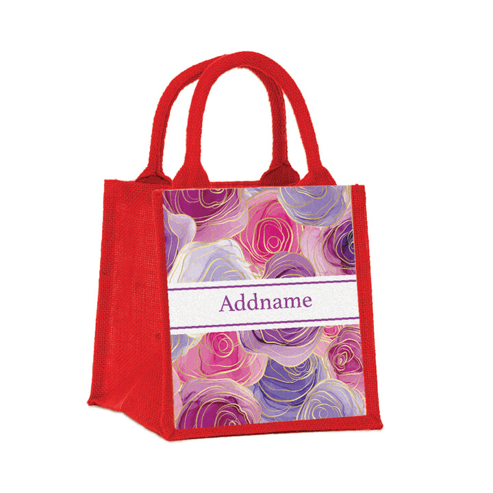 Teezbee.com - Abstract Rose Jute Tote Bag (Red | Small)